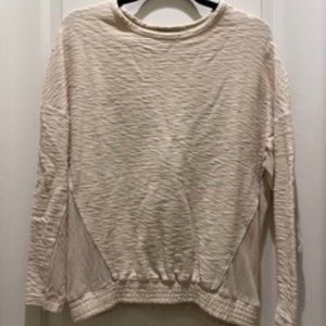 ZARA Long-Sleeve with Mesh Siding, Linen, Cream, Medium